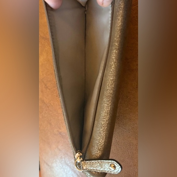 Coach Madison Metallic Leather Trifold Wallet Silver Crackle Logo Horse Carriage - Picture 7 of 8